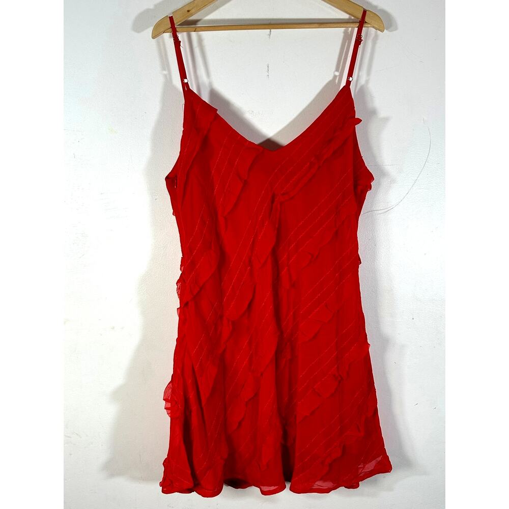 Princess Polly Lars Mini Dress Red Plus Size 18 Cherry - Picture 8 of 11